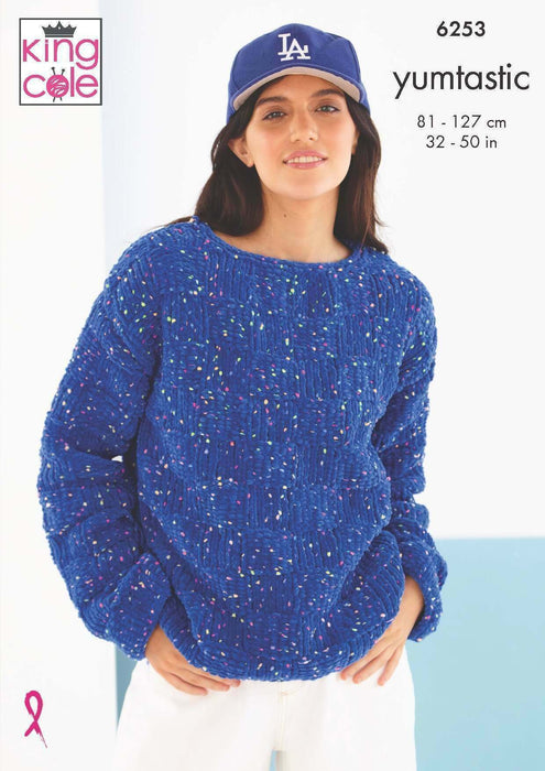 Knitting Patter Women’s Sweater & Tank Top in King Cole Yumtastic Chunky 6253