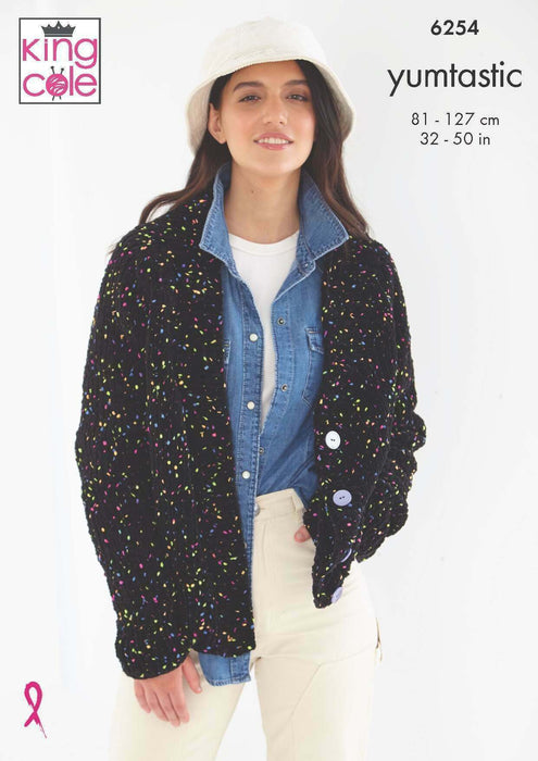 Knitting Pattern Women’s Cardigans in King Cole Yumtastic Chunky 6254