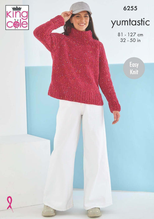 Knitting Pattern Women’s Sweaters in King Cole Yumtastic Chunky 6255