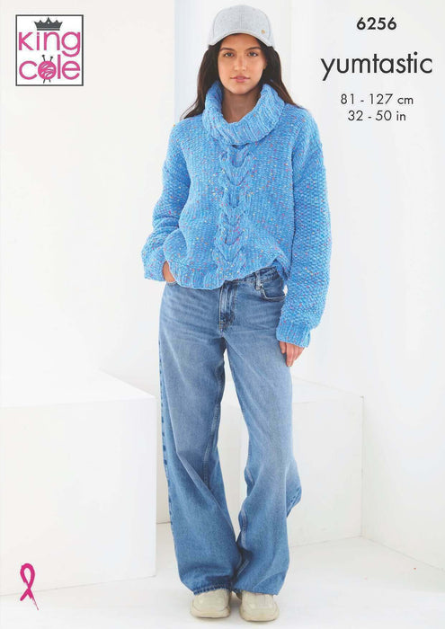 Knitting Pattern Women’s Sweaters in King Cole Yumtastic Chunky 6256