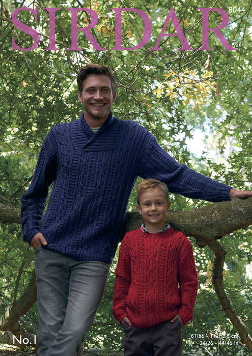 Knitting Pattern Men’s & Boy’s Sweaters in Sirdar No1 DK (Leaflet) 8044