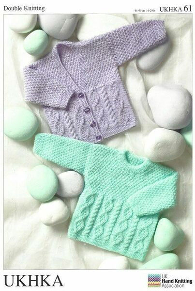 Knitting Pattern Baby Cardigans & Sweater Double Knitting - UKHKA 61