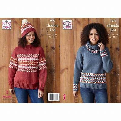 Knitting Pattern Sweaters, Hat & Cowl King Cole Merino Blend DK - 5870