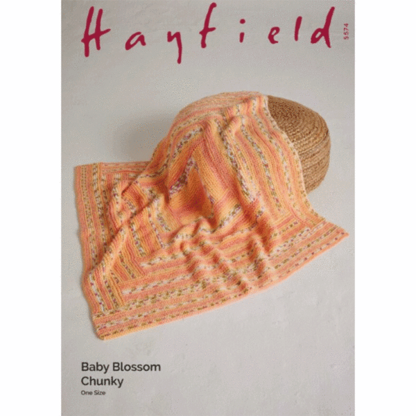 Knitting Pattern Little Buds Blanket - Hayfield Baby Blossom Chunky - 5574