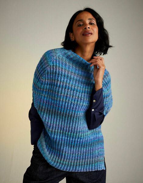 Knitting Pattern Ladies Bellflower Poncho - Sirdar Jewelspun Aran - 10721