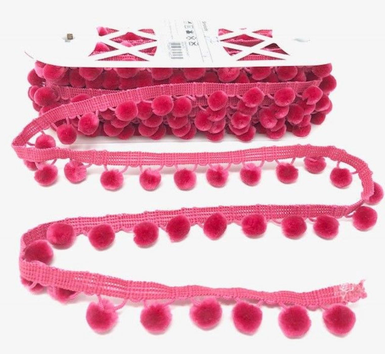Simplicity Pom Pom Trim 28mm Ball Fringe 1 Metre - All Colours