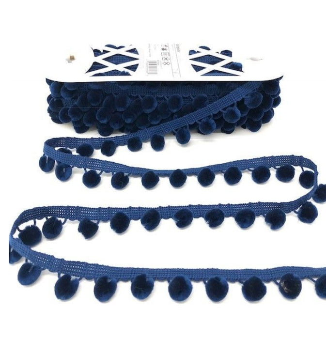 Simplicity Pom Pom Trim 28mm Ball Fringe 1 Metre - All Colours