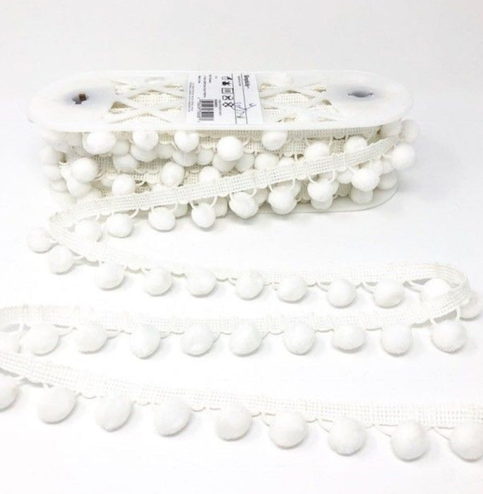 Simplicity Pom Pom Trim 28mm Ball Fringe 1 Metre - All Colours