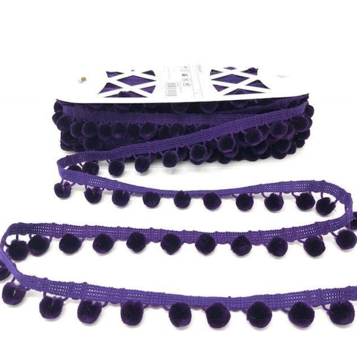 Simplicity Pom Pom Trim 28mm Ball Fringe 1 Metre - All Colours