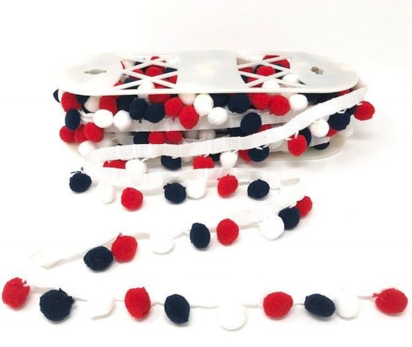 Simplicity Pom Pom Trim 28mm Ball Fringe 1 Metre - All Colours