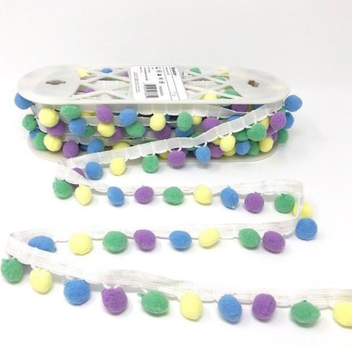 Simplicity Pom Pom Trim 28mm Ball Fringe 1 Metre - All Colours