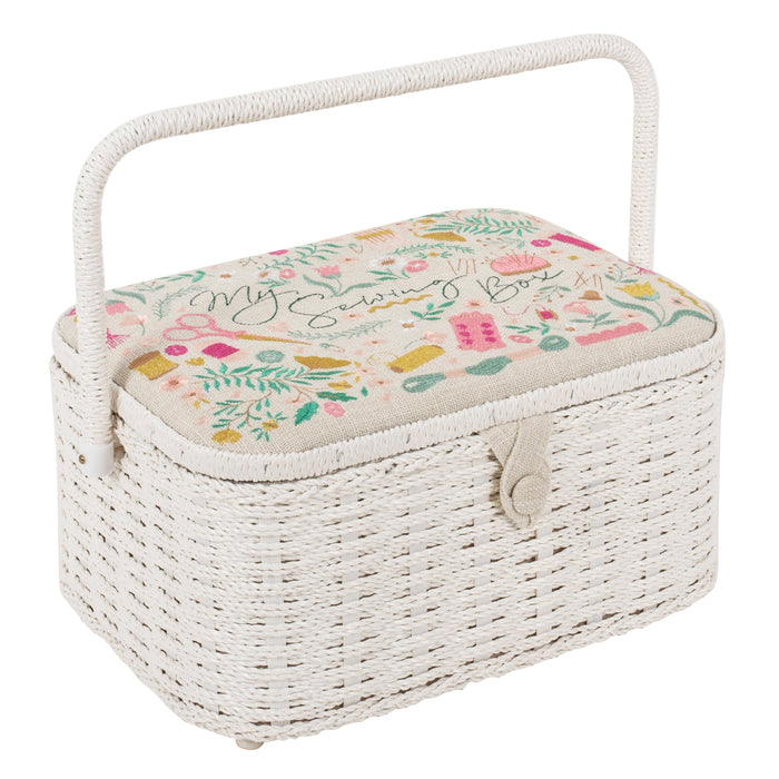 Hobby Gift Sewing Box Large Oval Wicker Basket Embroidered My Sewing MRLOE\677