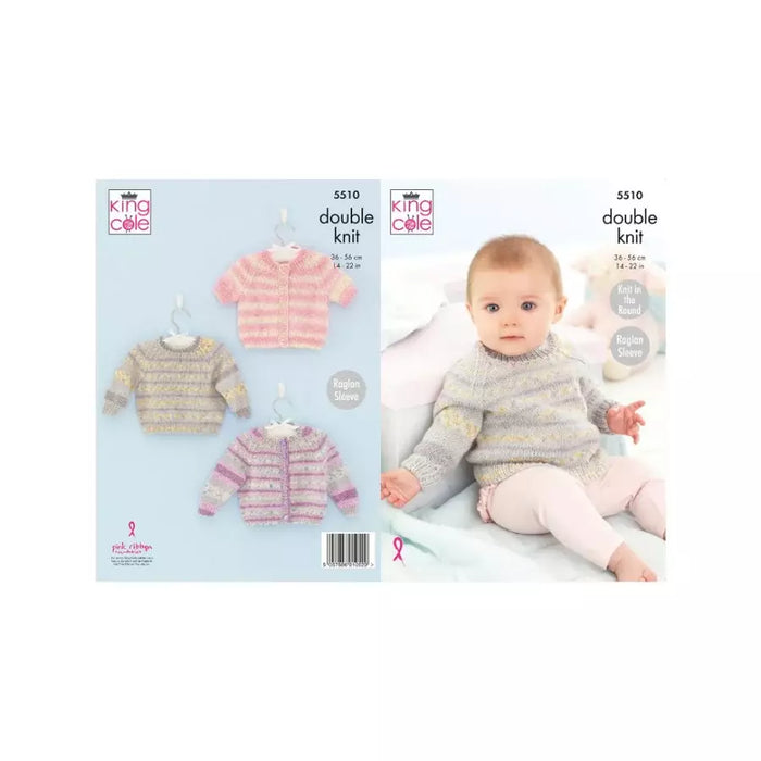 Knitting Pattern Cardigan & Sweater in King Cole Baby Drifter DK 5510