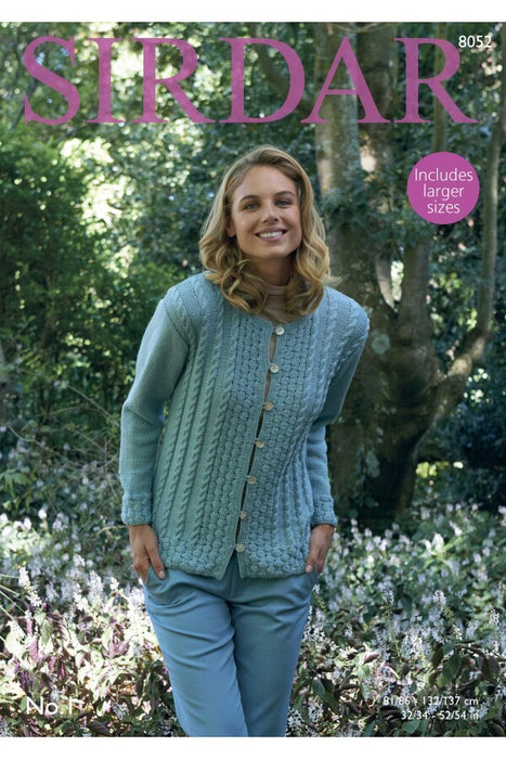 Knitting Pattern Ladies Jacket in Sirdar No1 DK 8052 *