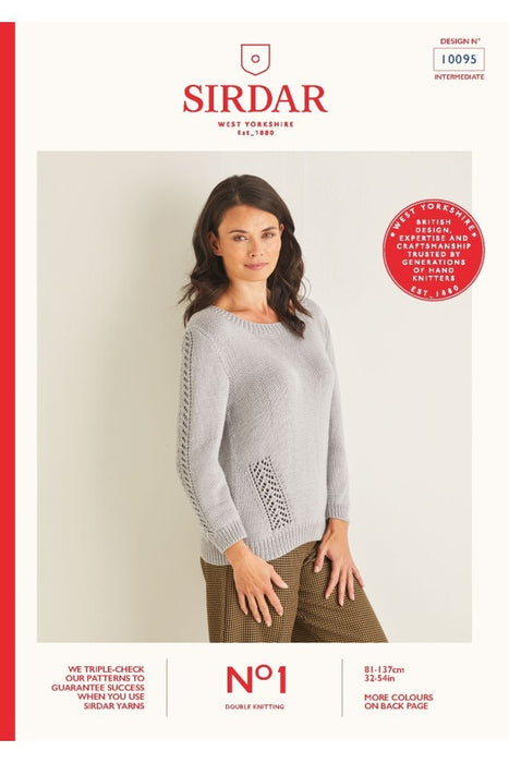 Knitting Pattern Ladies Sweater in Sirdar No1 DK (Leaflet) 10095 *