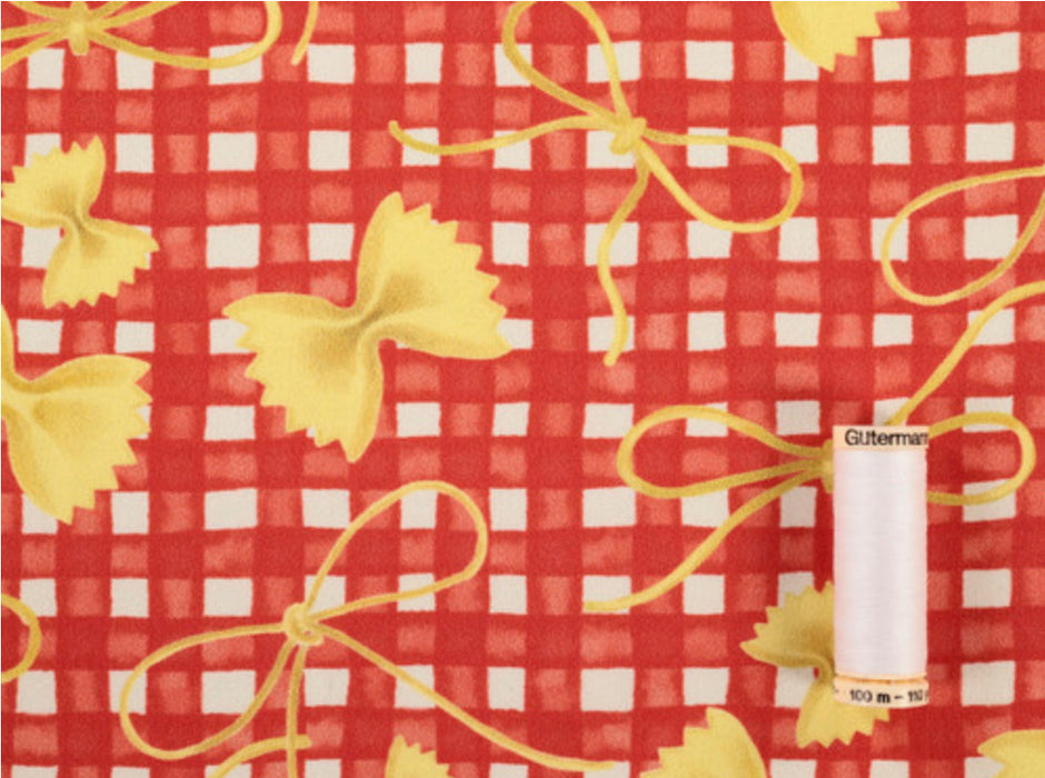 Fabric Godmother Farfalle Gingham Cotton Poplin Red - Half Metre