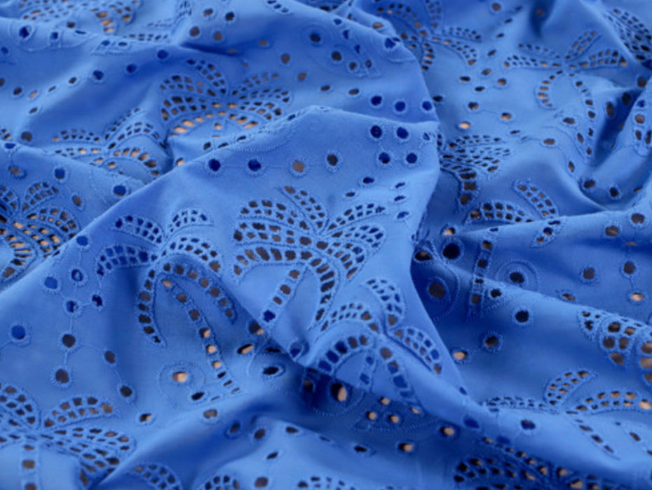 Fabric Godmother Palm Tree Cotton Broderie Anglaise - Half Metre - 2 colours available