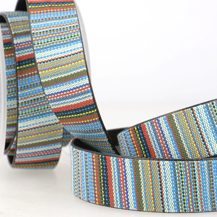 Stephanoise Trimmings Faux Leather Lined Webbing Multi 15mm Wide x 1 Metre SB04870/B015 - All Shades