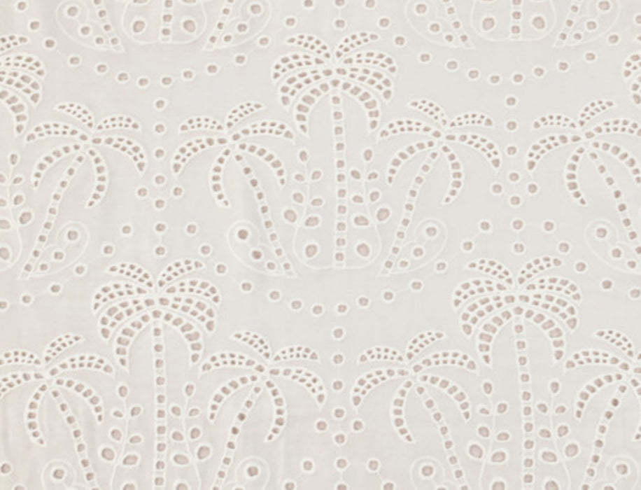 Fabric Godmother Palm Tree Cotton Broderie Anglaise - Half Metre - 2 colours available