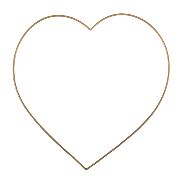Trimits Craft Hoop Gold Wire Heart 20cm - TRH38