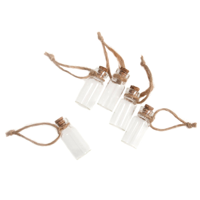 Occasions Mini Bottles Clear with Jute String Pack of 5 B2172 *