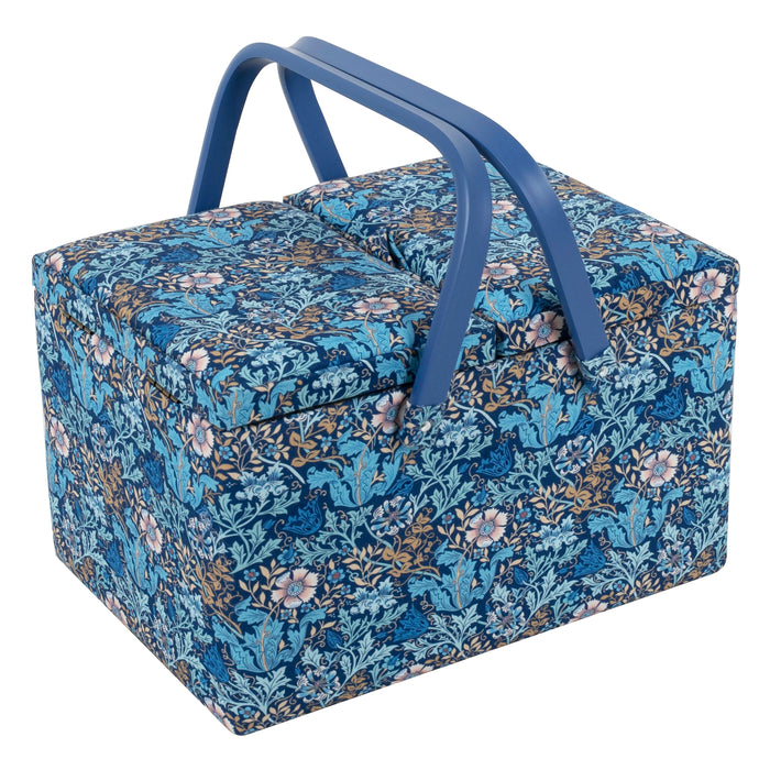 Hobby Gift Sewing Box (L) Twin Lid Woodblock Floral HGTLRS\674