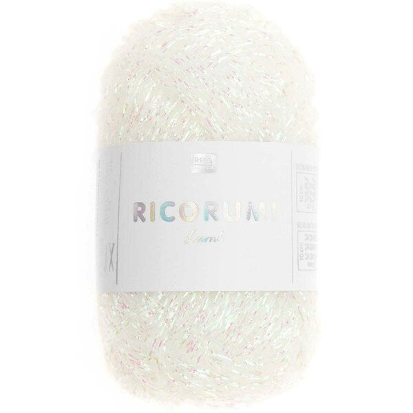 Rico Ricorumi Lame DK Yarn 10g - White Iridescent