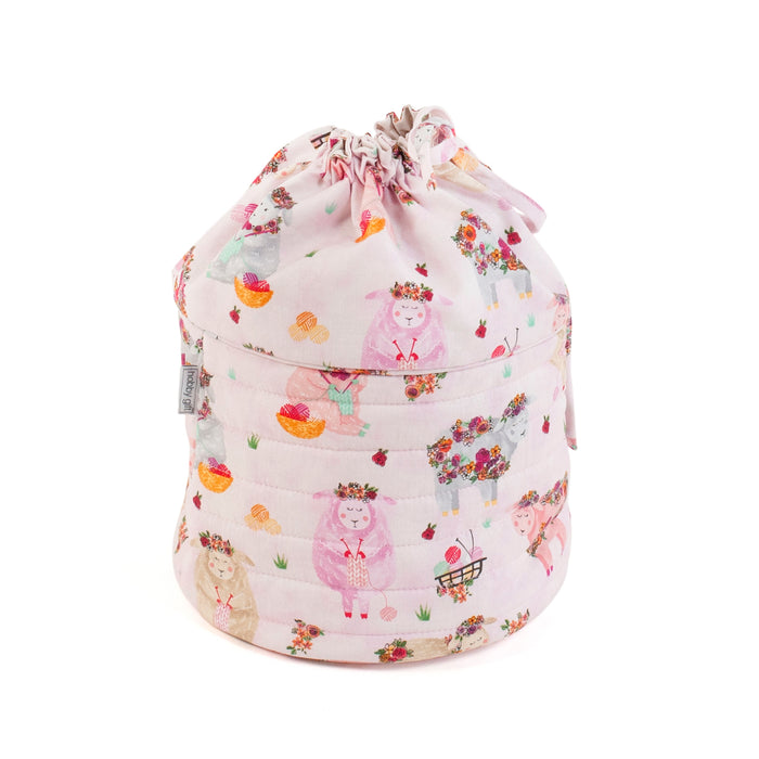 Hobby Gift Craft Bag Round Drawstring Knitty Sheep HGDSB\617