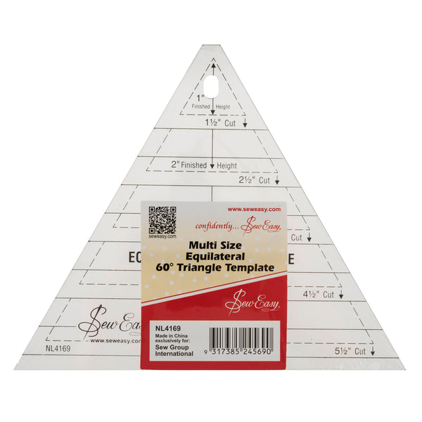 Sew Easy Quilting Template Multi Size Equilateral 60 Degree Triangle - NL4169