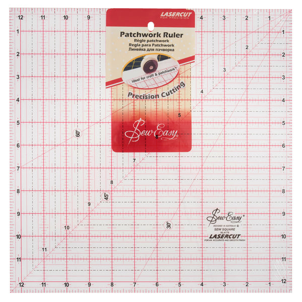 Sew Easy Quilting Template Patchwork Ruler Square 12.5in - NL4178