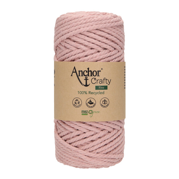 Anchor Crafty Fine 100% Recycled Macrame Cord 3mm - Rose 00115