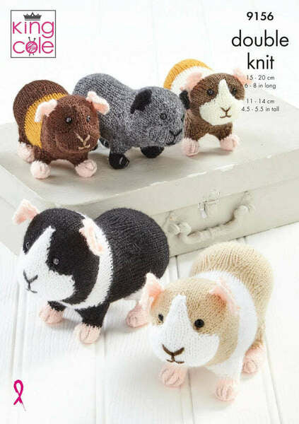 Knitting Pattern Toy Guinea Pig King Cole DK - 9156
