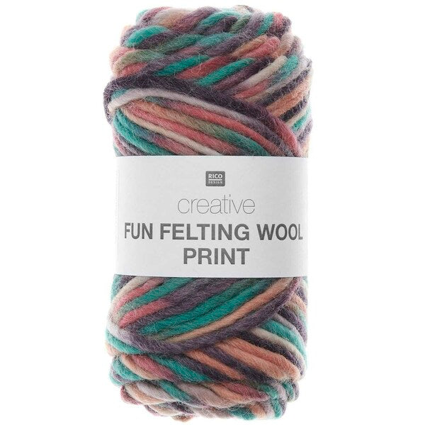 Rico Creative Fun Felting Wool Print Yarn 50g - Ethno 002