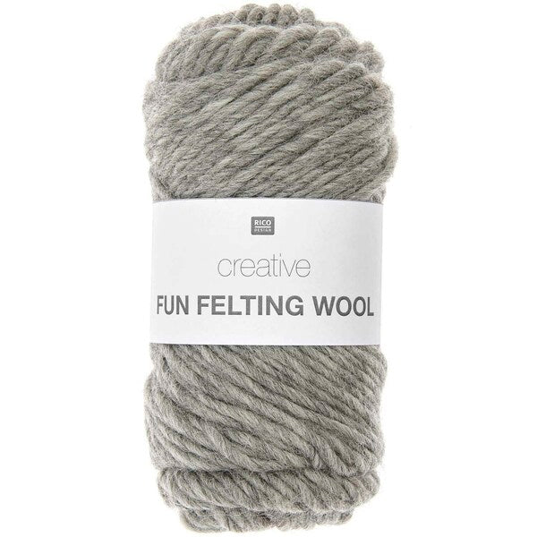 Rico Creative Fun Felting Wool Yarn 50g - Grey 008