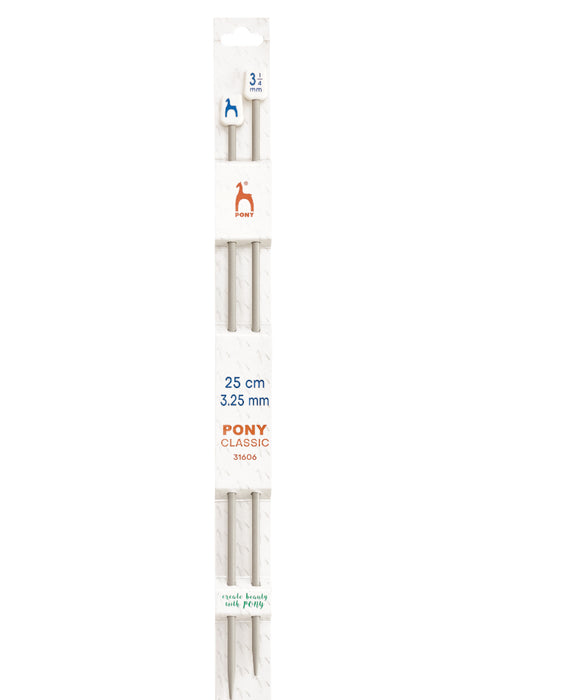 Pony Classic Single-Ended Knitting Needles 3.25mm 25cm P31606