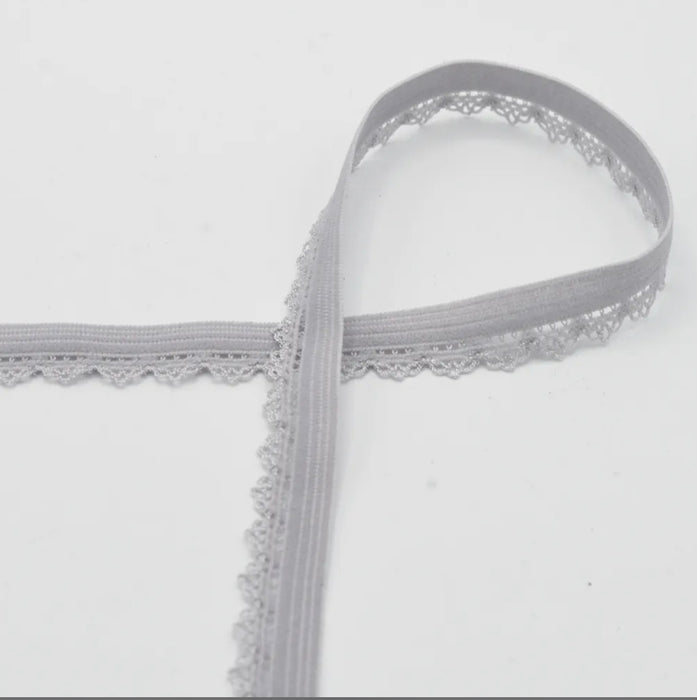 Quality Textiles Lace Elastic 12mm wide x 1 metre XLA15-012-561 - Various Colours