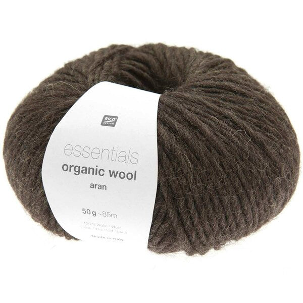 Rico Essentials Organic Wool Aran Yarn 50g - Brown 003