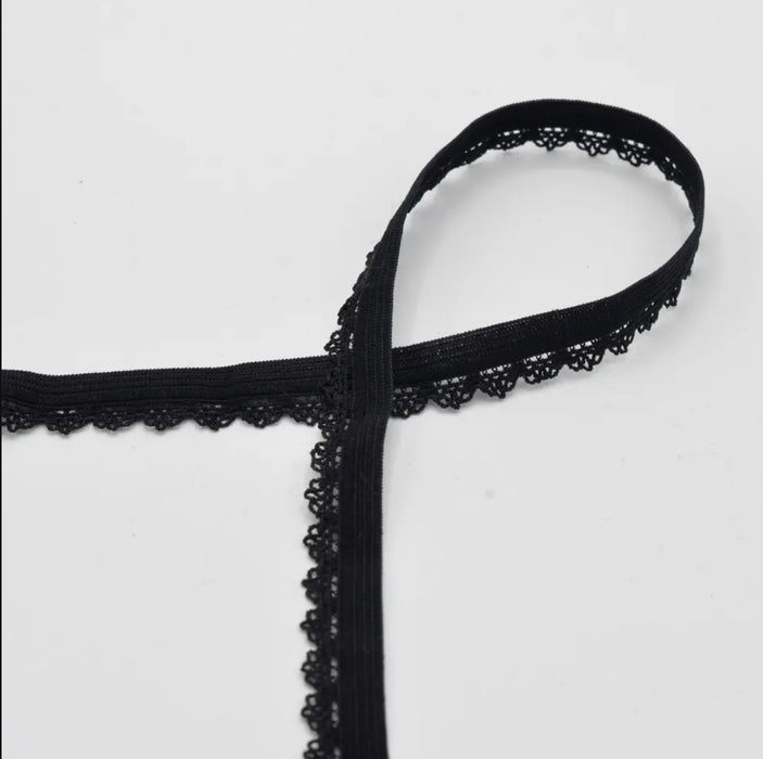 Quality Textiles Lace Elastic 12mm wide x 1 metre XLA15-012-561 - Various Colours