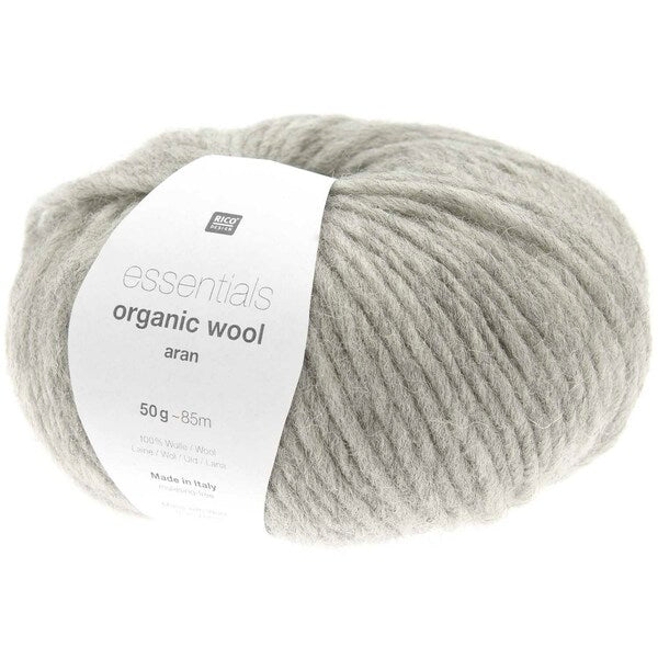 Rico Essentials Organic Wool Aran Yarn 50g - Grey 004