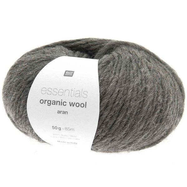 Rico Essentials Organic Wool Aran Yarn 50g - Anthracite 005