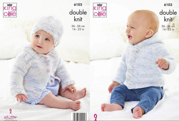 Knitting Pattern Baby & Toddler Jackets & Hats King Cole Little Treasures DK - 6103