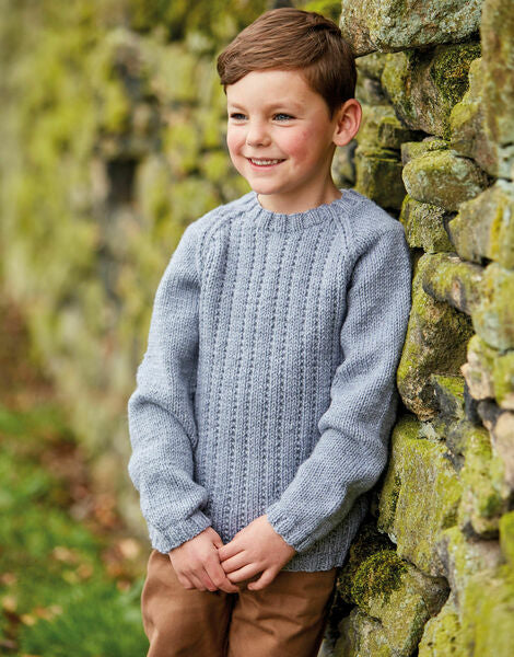 Knitting Pattern Childs Sweater Hayfield Bonus Aran - 2507