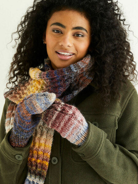 Knitting Pattern Natural Forms Collection Serpant Cable Hat, Scarf & Mitts Sirdar Jewelspun Aran - 10294