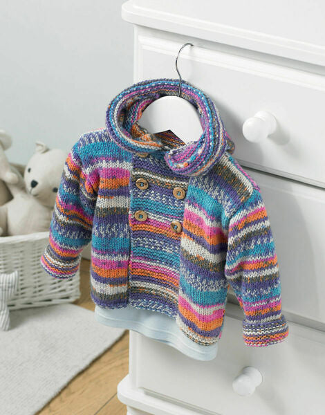 Knitting Pattern Baby Coat Sirdar Snuggly Crofter DK - 5211