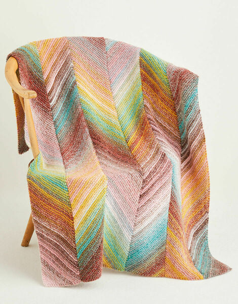 Knitting Pattern Bias Blanket Sirdar Jewelspun Aran - 10141