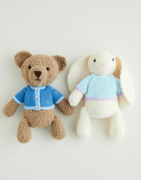 Knitting Pattern Teddy Bear & Bunny Sirdar Snuggly Snowflake Chunky  &  Snuggly DK - 5399