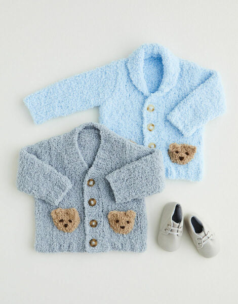 Knitting Pattern Teddy Bear Cardigans 0-24 Months Sirdar Snuggly Snowflake Chunky - 5404