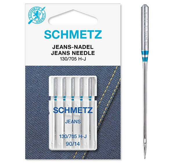 Schmetz Sewing Machine Needles Jeans 90 (14) - 130/705 H-J