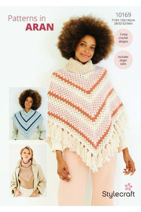 Crochet Pattern Ponchos and Dickie in Stylecraft Serene & Grace Aran 10169