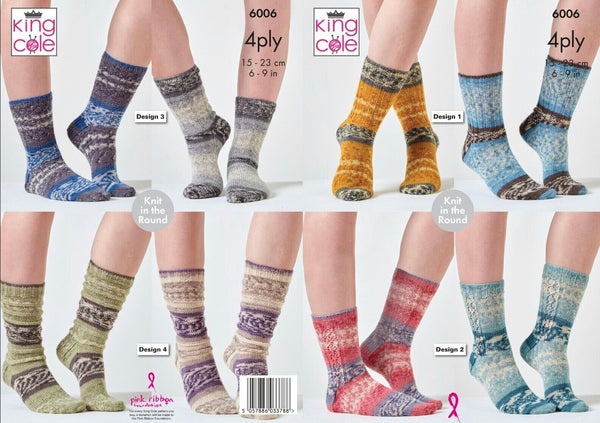 Knitting Pattern Sock King Cole Norse 4 Ply - 6006